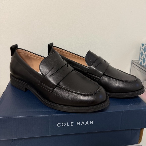Cole Haan women's Classic Black Slip-On Loafers - Picture 3 of 4